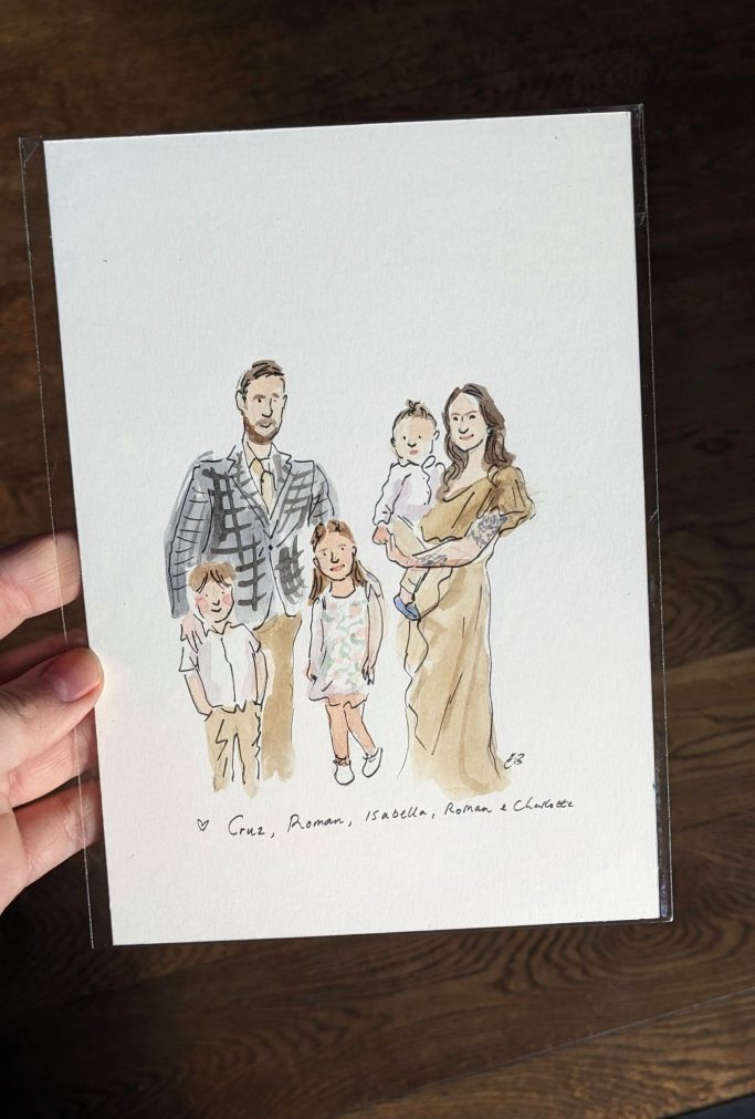 live family portrait live illustration